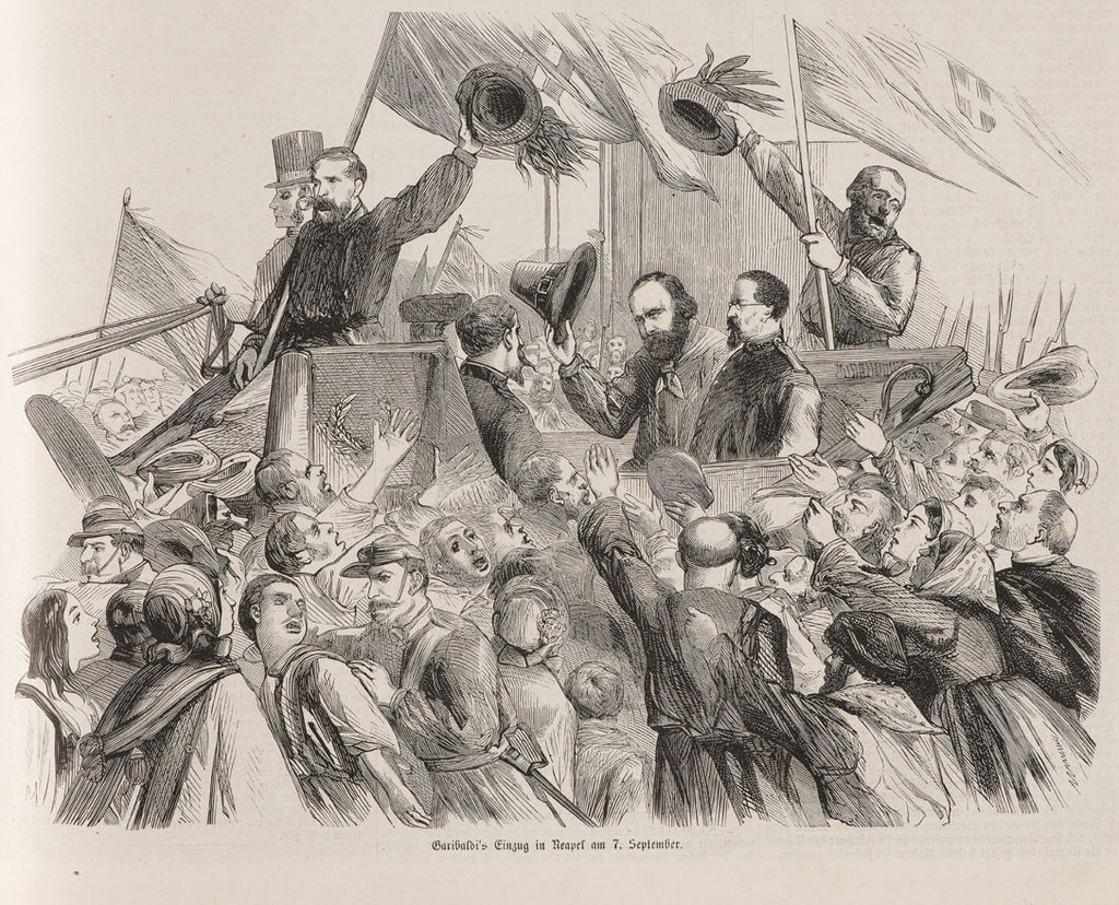 Grafik: Garibaldis Einzug in Neapel, 1860