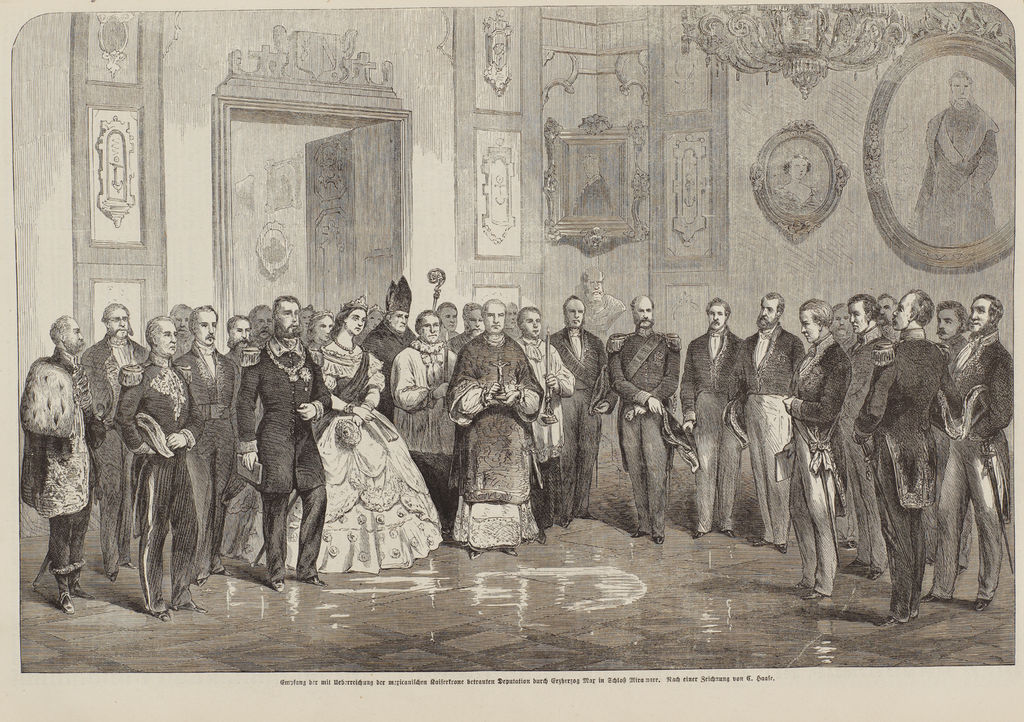 [Grafik: Krönung Erzherzog Maximilians von Österreich zum Kaiser von Mexiko, 1864]
