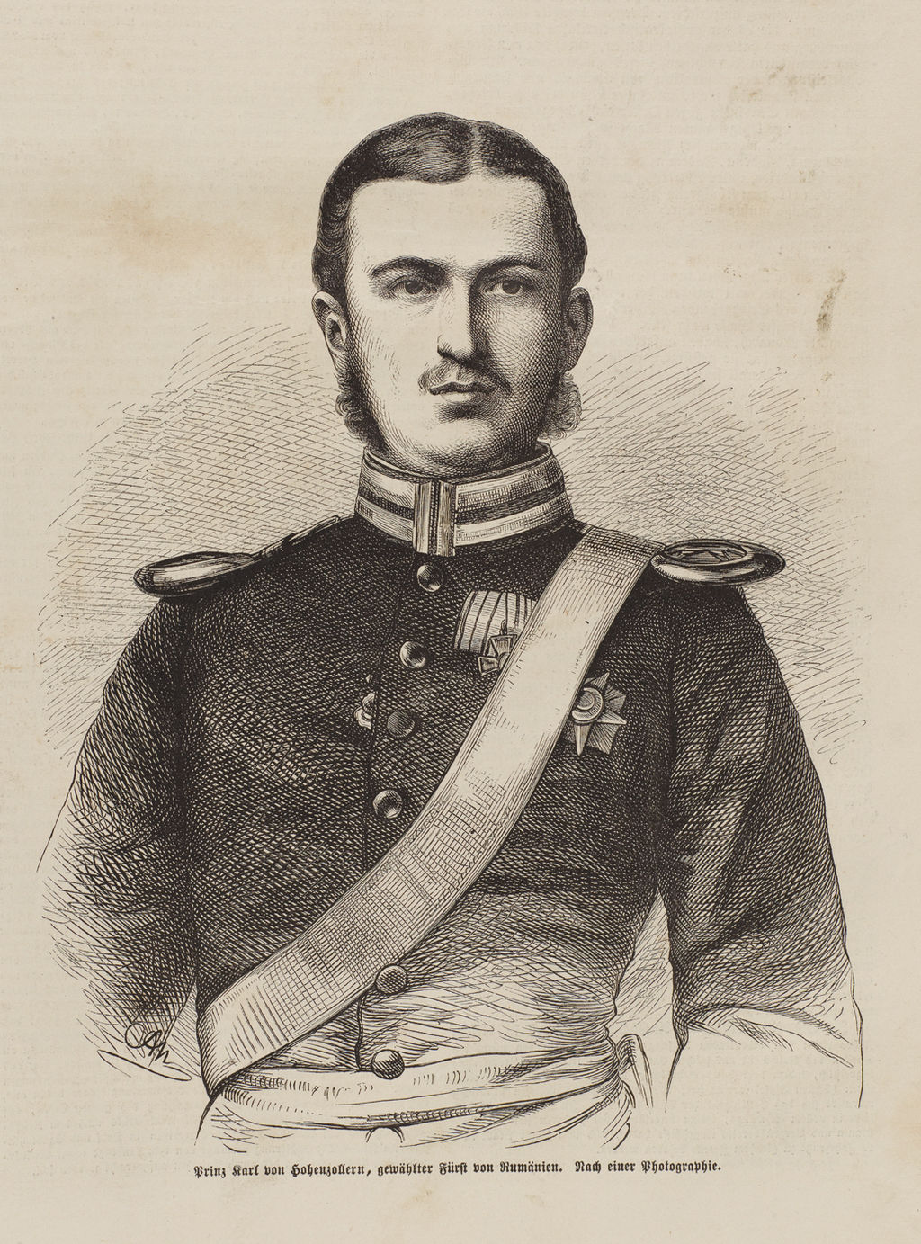 Grafik: Prinz Karl von Hohenzollern, gewählter Fürst von Rumänien, 1866