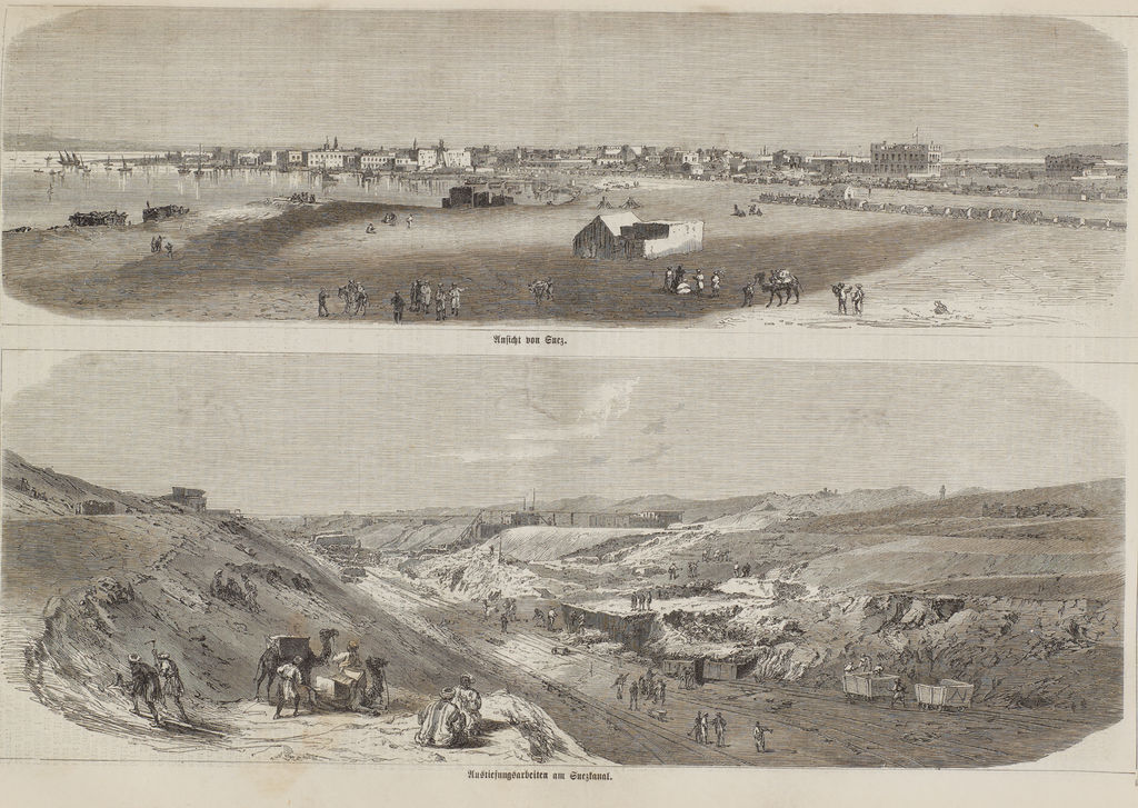 Illustrirte Zeitung mit Ansichten vom Bau des Suezkanals, 1869