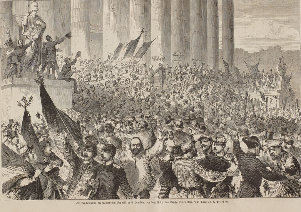 Illustrirte Zeitung zur Proklamation der französischen Republik in Paris, 4. September 1870
