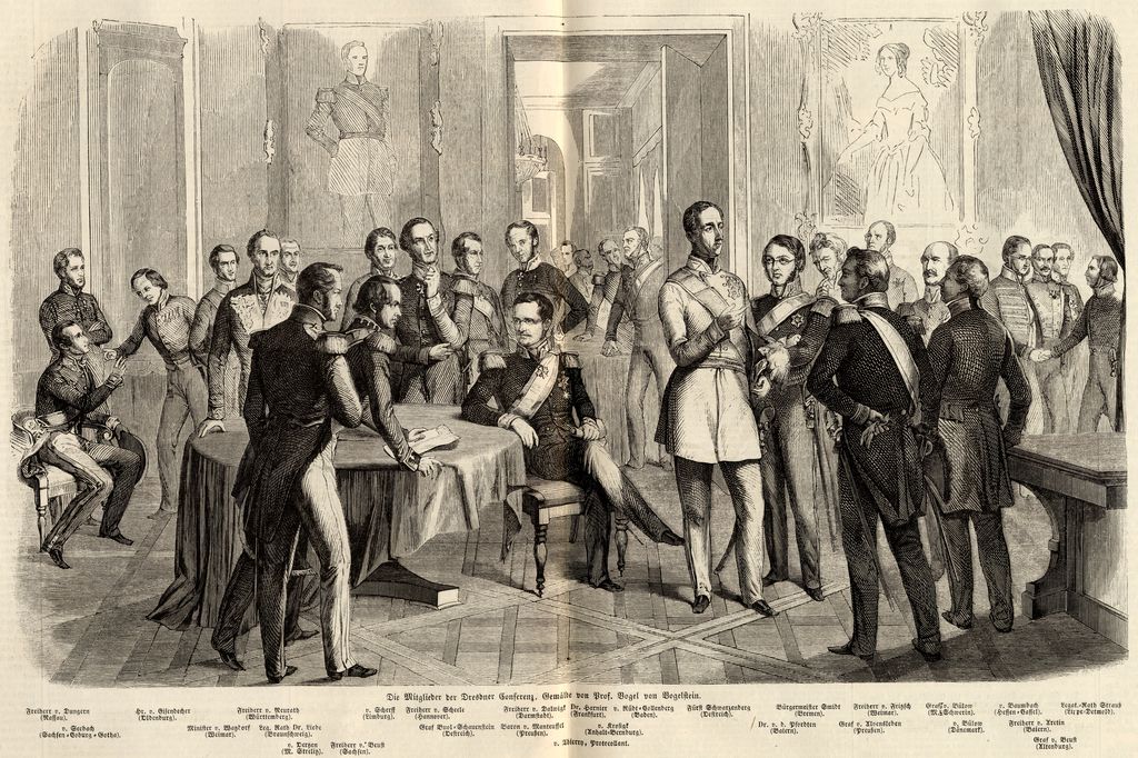 [Grafik: Die Mitglieder der Dresdener Konferenzen, 1851]