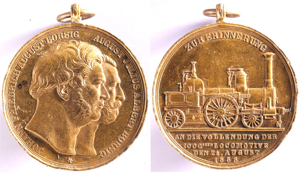 Medaille: Festmedaille auf die Fertigstellung der 1000. Lokomotive der Berliner Maschinenfabrik Borsig