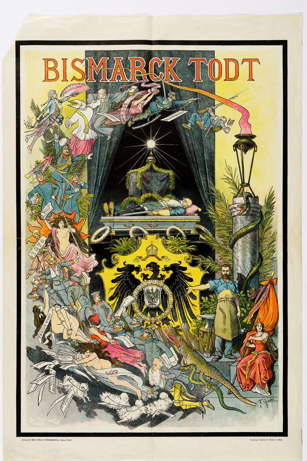 Grafik: Allegorie über den Tod Bismarcks, 1898