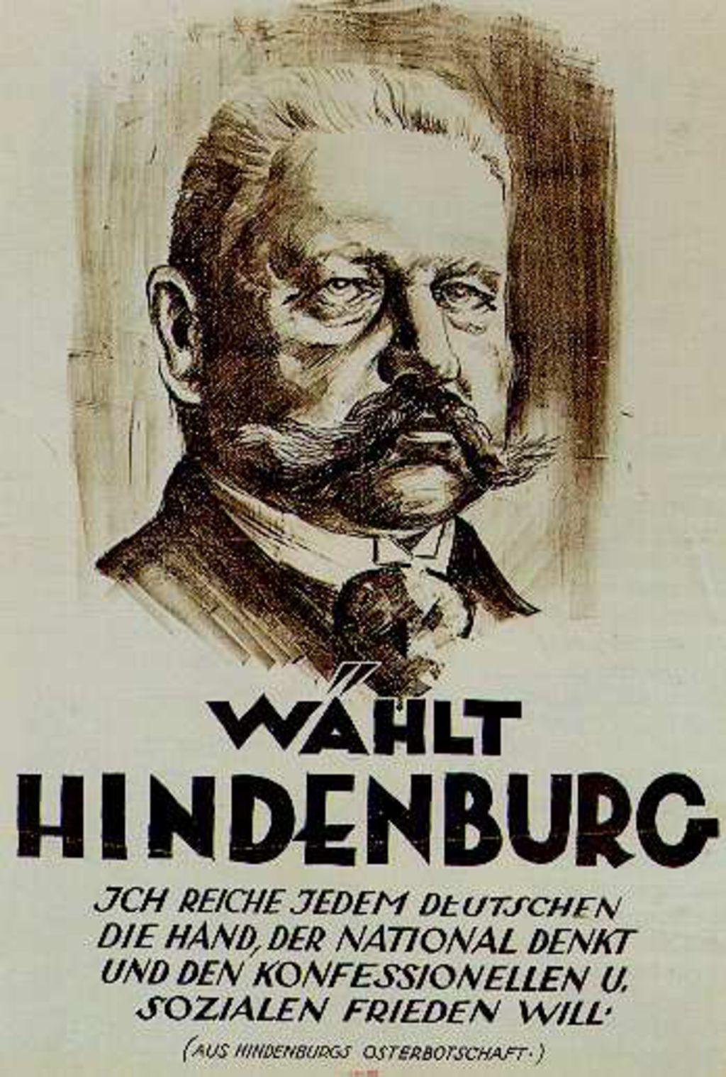Exponat: Plakat: Reichspräsidentenwahl "Wählt Hindenburg", 1925