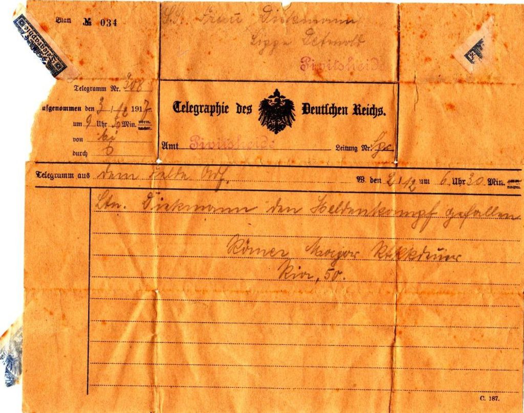 Dokument: Telegramm, 1917