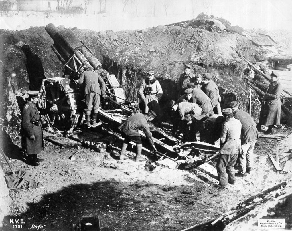 Exponat: Foto: Mörserstellung an der Sereth-Front, 1916