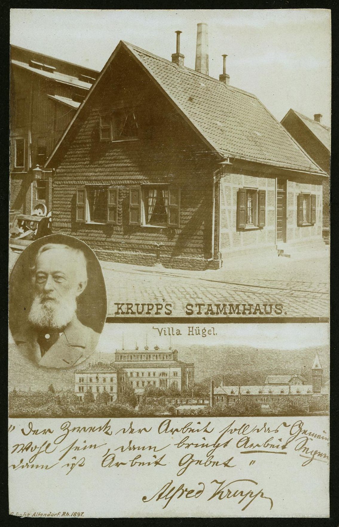 Foto: Alfred Krupp, Stammhaus und Villa Hügel, 1897