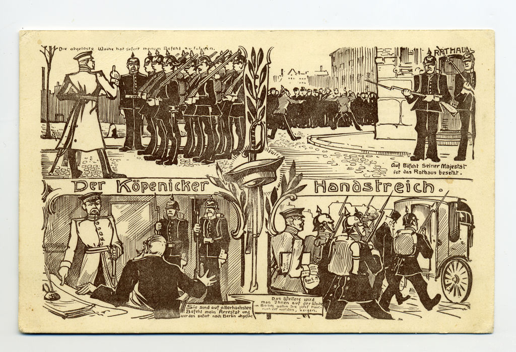 Postkarte: Szenen zum "Köpenicker Handstreich", 1906