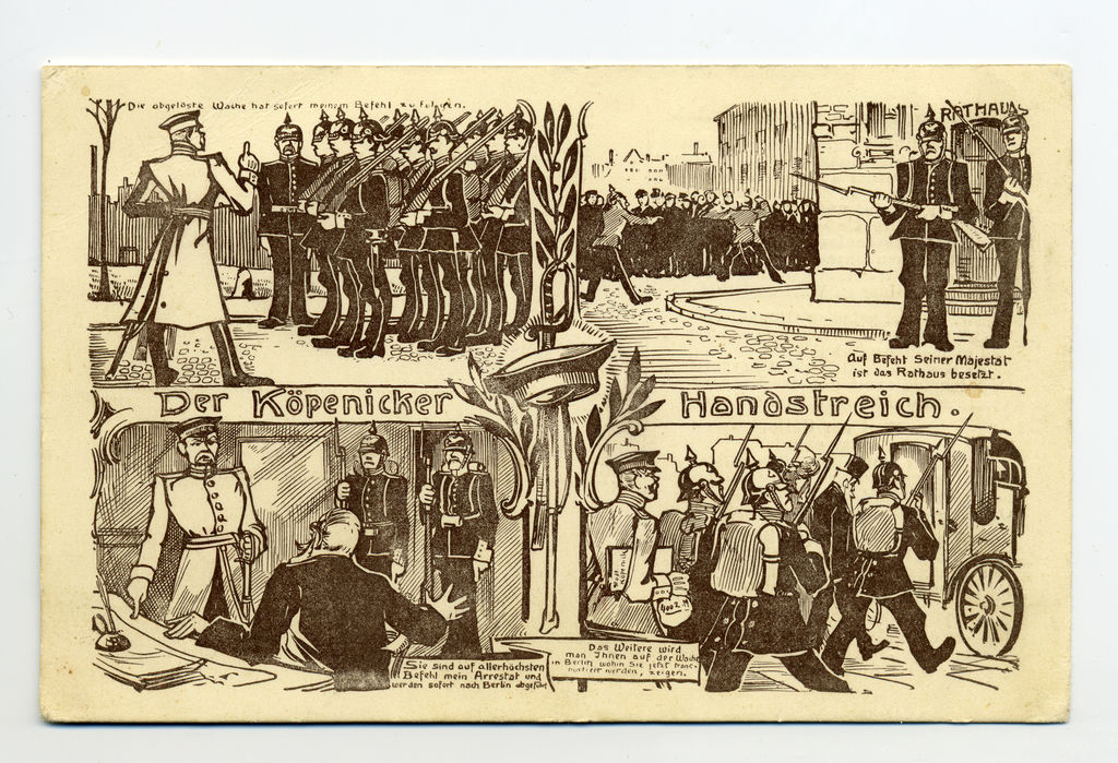 Postkarte: Szenen zum "Köpenicker Handstreich", 1906