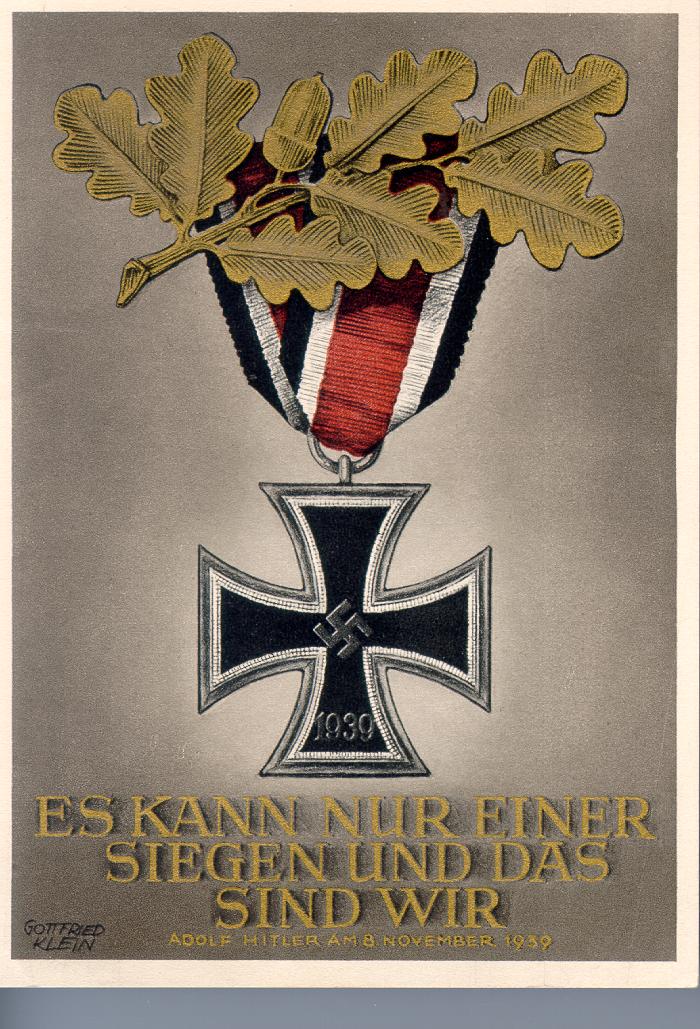 Exponat: Postkarte: Eisernes Kreuz, 1939