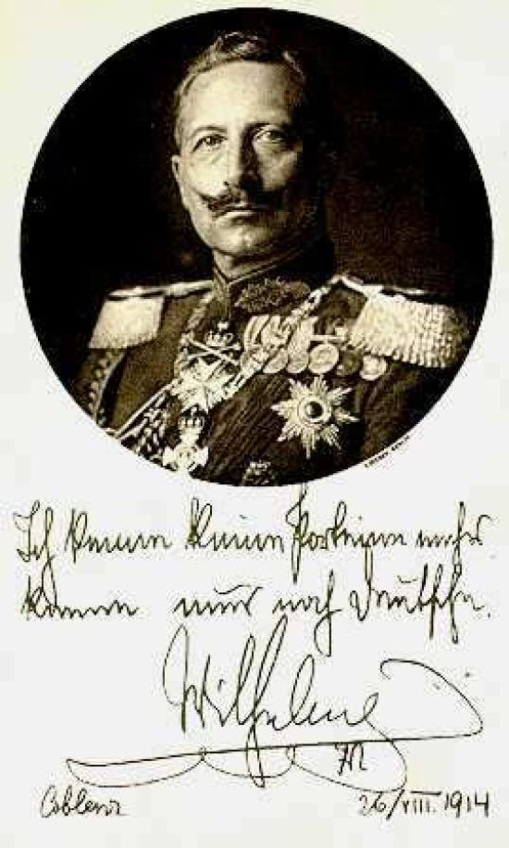 Exponat: Postkarte: Wilhelm II. "Ich kenne keine Parteien mehr, kenne nur noch Deutsche", 1914