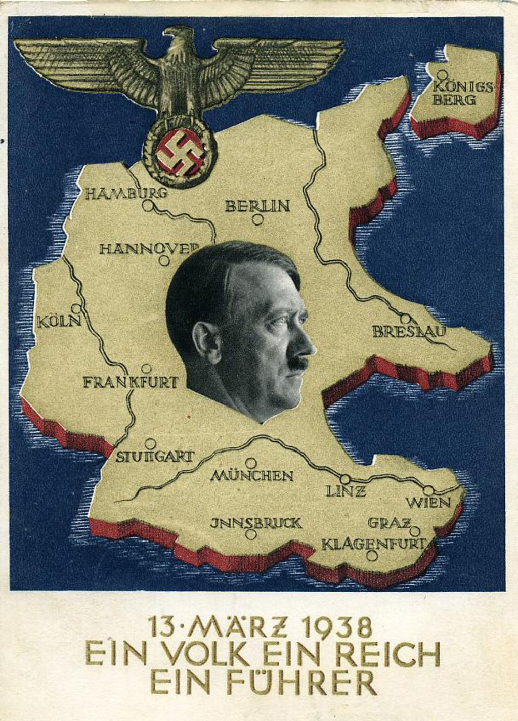 Postkarte: "Anschluss" Österreich, 1938
