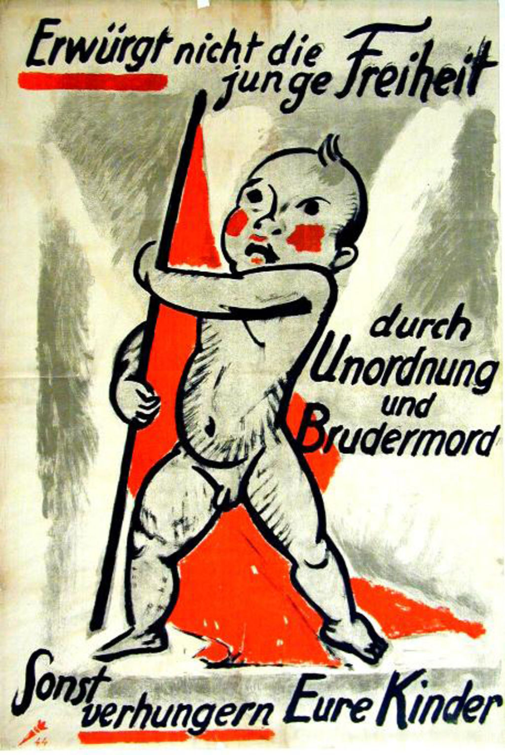 [Plakat: Max Pechstein: "Erwürgt nicht die junge Freiheit", 1918]