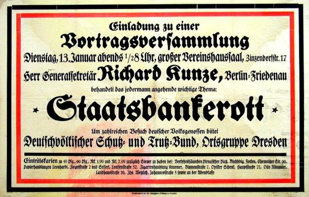 Exponat: Plakat: Deutschvölkischer Schutz- und Trutzbund, 1920