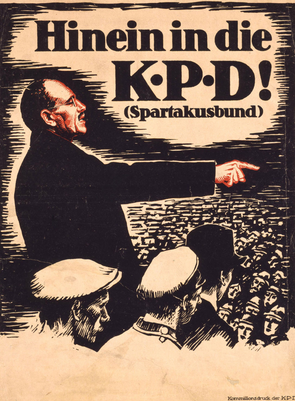 LeMO Bestand Objekt Exponat Plakat "Hinein in die K.P.D.", 1919