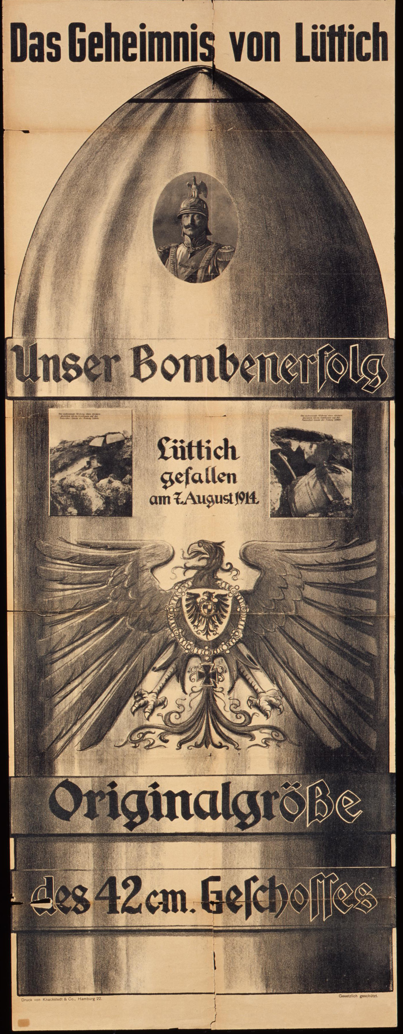 Exponat: Plakat: Propagandaplakat "Das Geheimnis von Lüttich", 1914/1918
