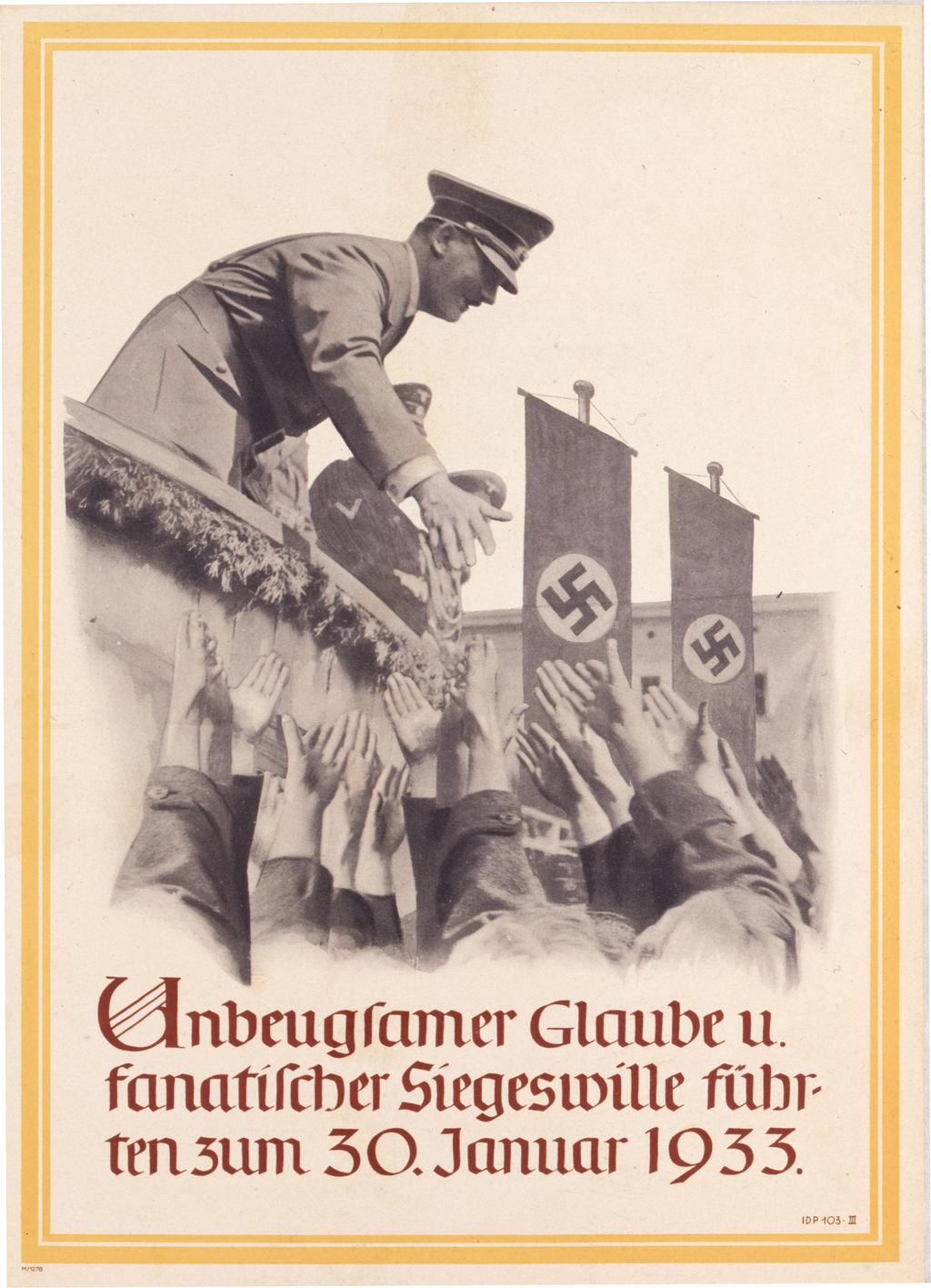 Propagandaplakat der NSDAP zur Vereidigung Adolf Hitlers, um 1938