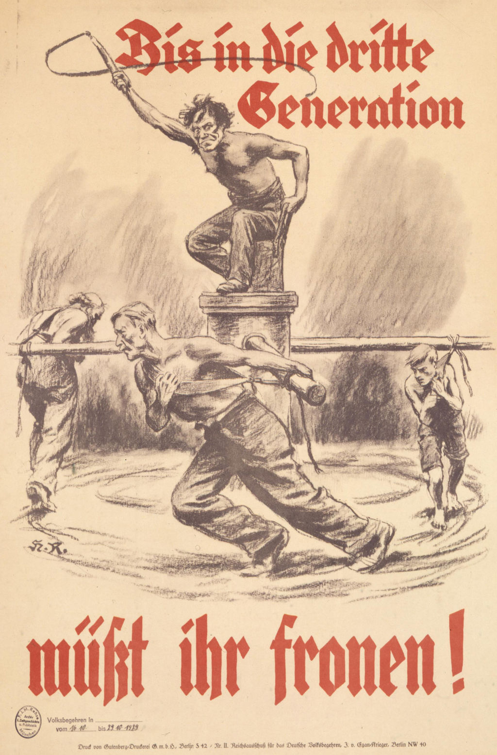 Plakat: "Volksbegehren gegen den Young-Plan", 1929