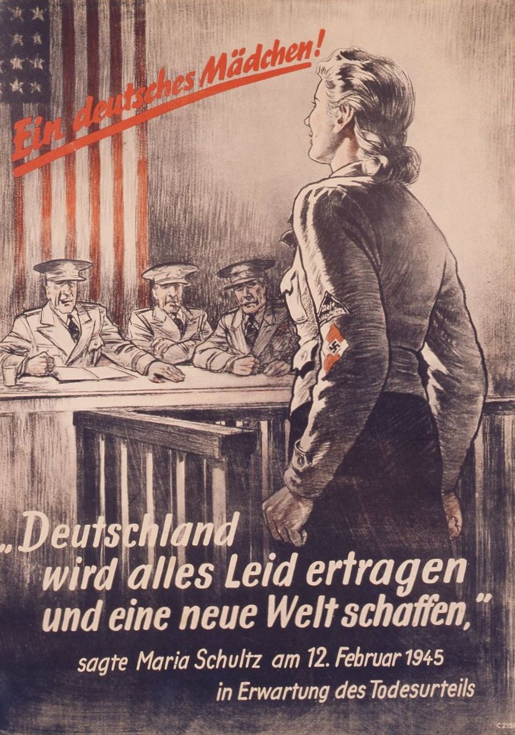 Plakat: "Ein deutsches Mädchen" - NS-Durchhaltepropaganda, 1945