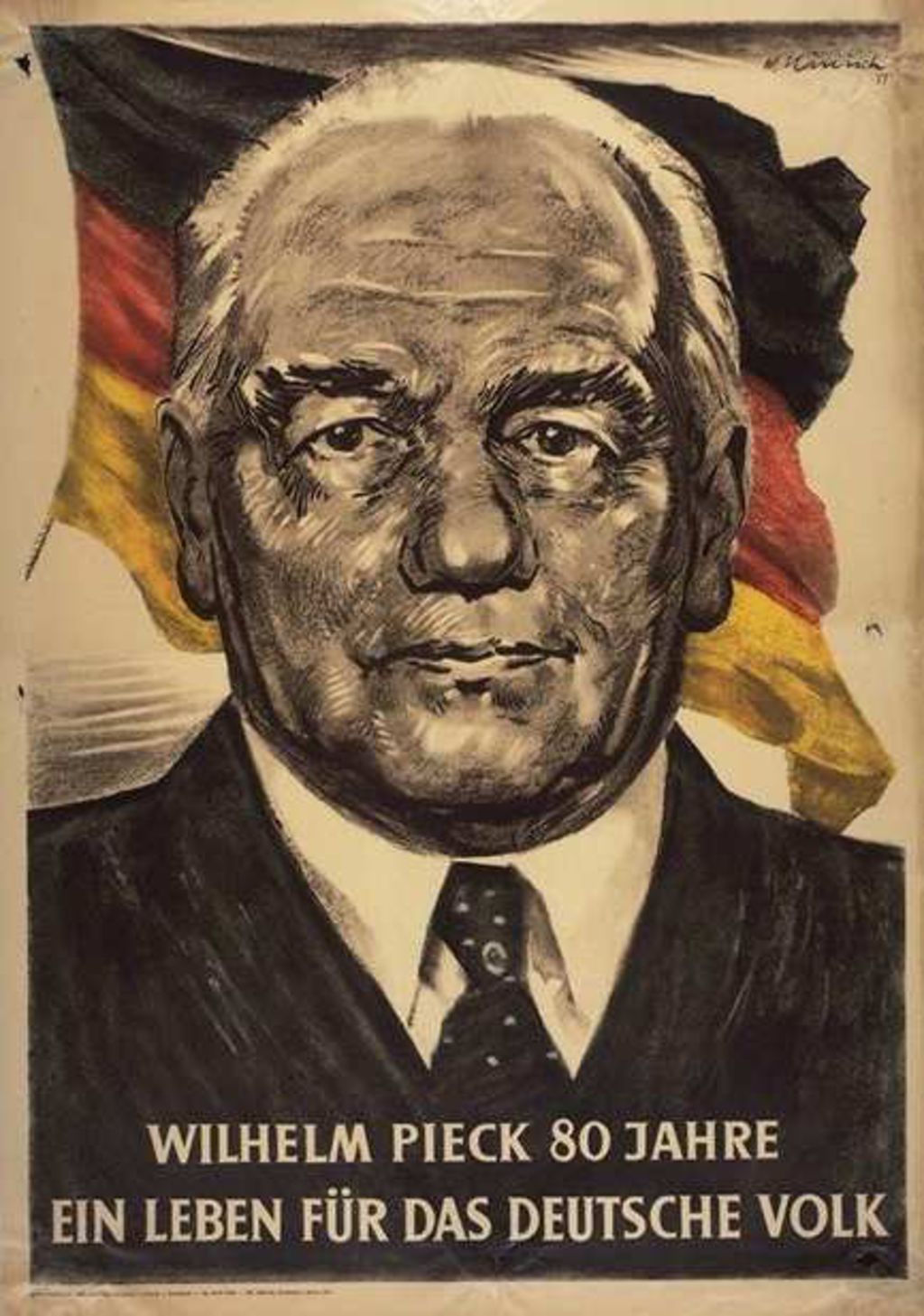 Glückwunschplakat zum 80. Geburtstag von Wilhelm Pieck, 1955