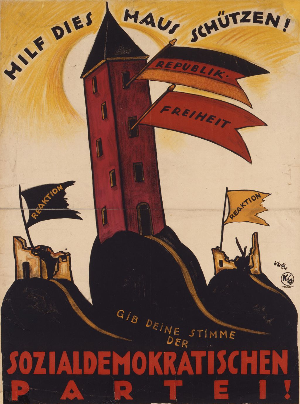 Plakat: "Hilf dies Haus schützen!", 1920