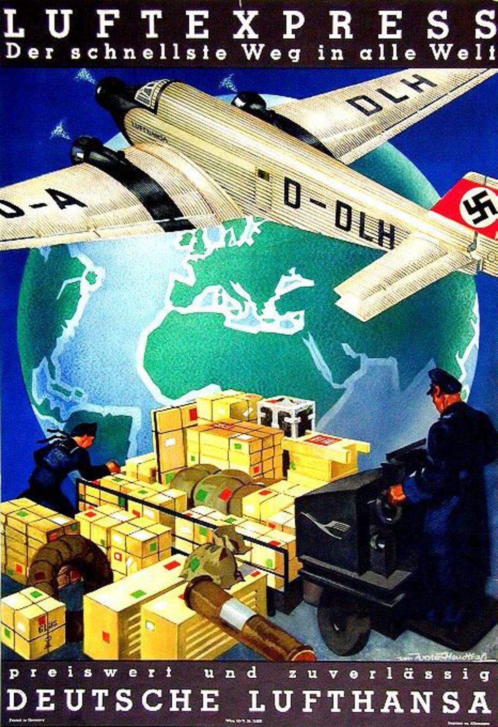 Exponat: Plakat: Luftexpress - Der schnellste Weg in alle Welt, 1930er Jahre