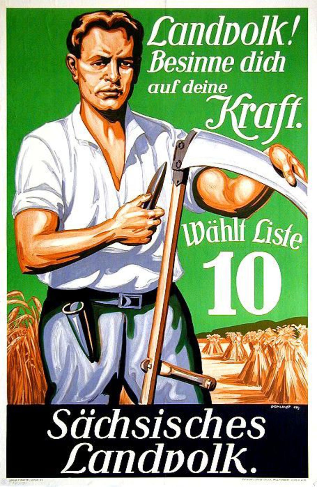 Exponat: Plakat: Wahlplakat des Sächsischen Landvolks, 1929