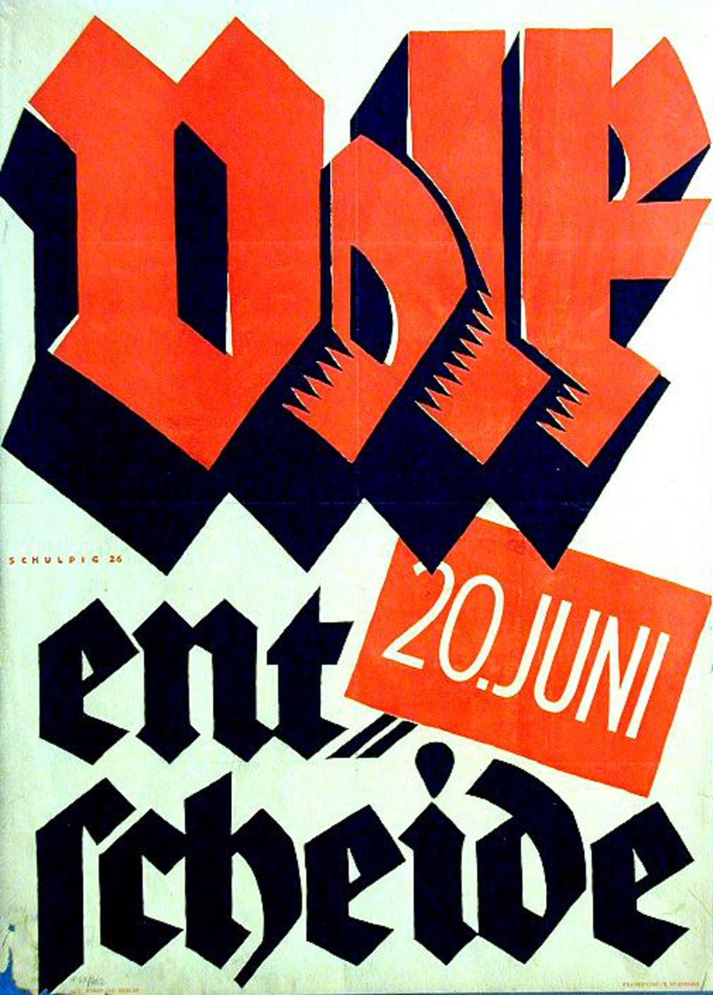 Plakat: Volk entscheide, 1926