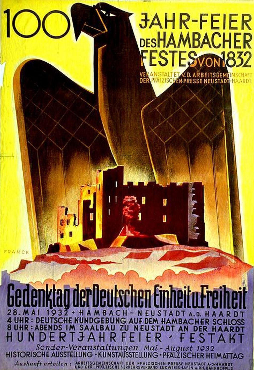 Plakat zur 100-Jahrfeier des Hambacher Festes, 1932