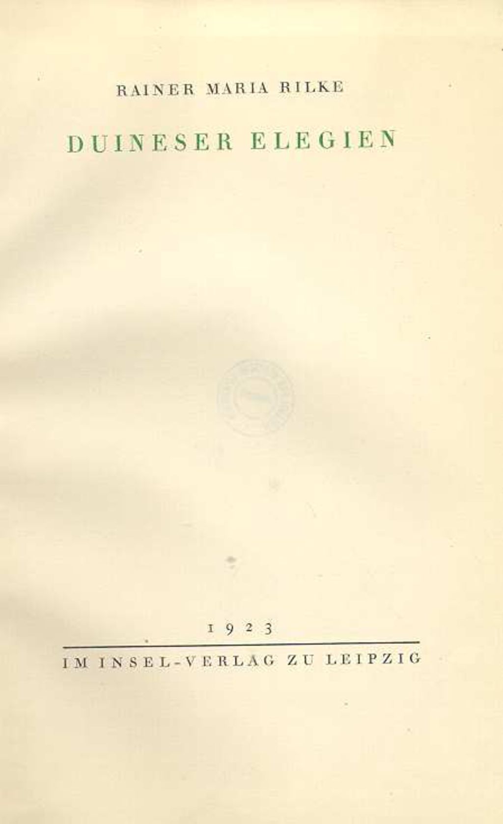 Exponat: Buch: Rilke, Rainer Maria "Duineser Elegien", 1923