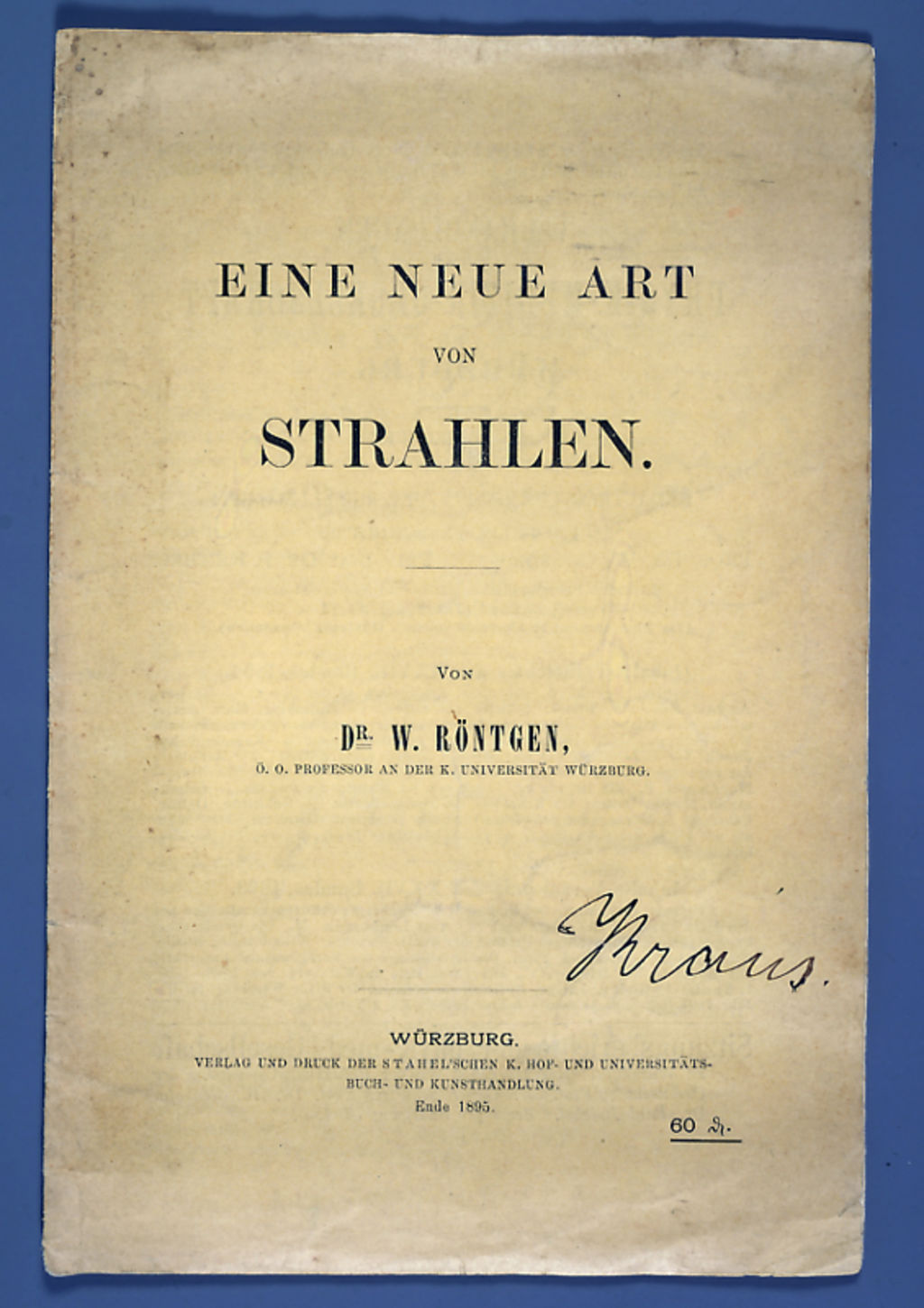Buch: Röntgen, Wilhelm Conrad "Eine neue Art von Strahlen", 1895