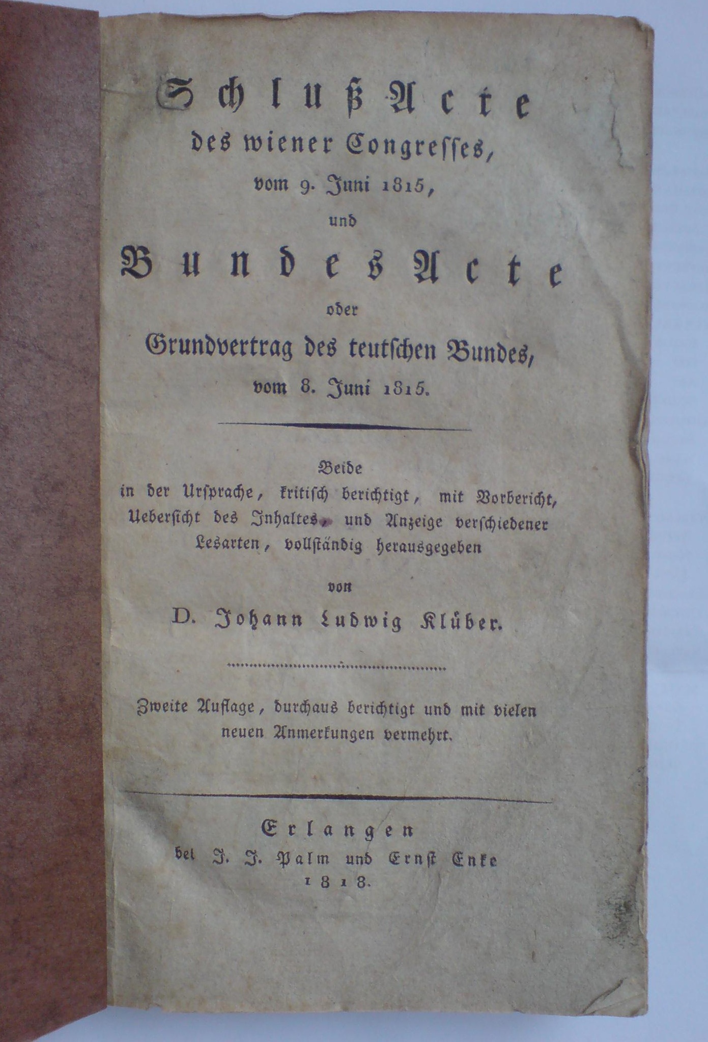 Dokumente: Deutsche Bundesakte, 1818