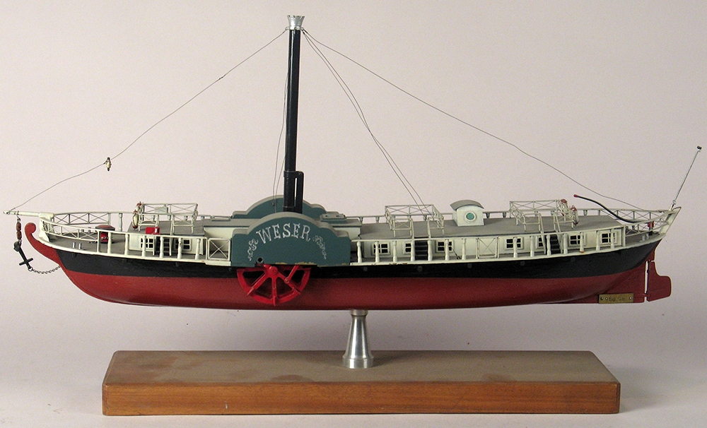 [Modell des Dampfschiffs "Weser" (erstes deutsches Dampfschiff), Nachbildung]