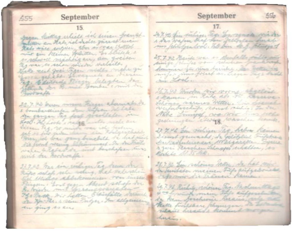 Dokument: Tagebuch von Eduard Runiger, 1941/42