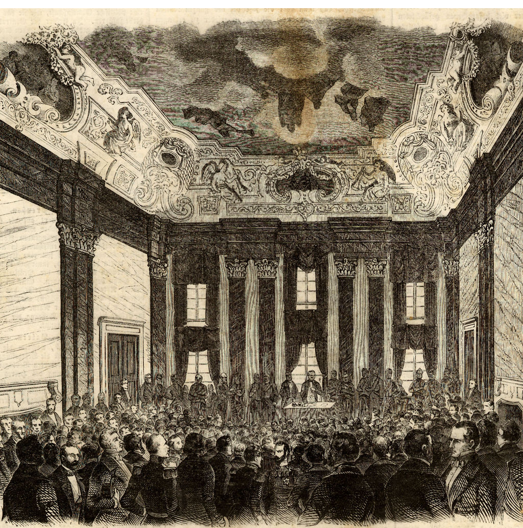 Grafik: Eröffnung des Unionsparlaments in Erfurt, 1850