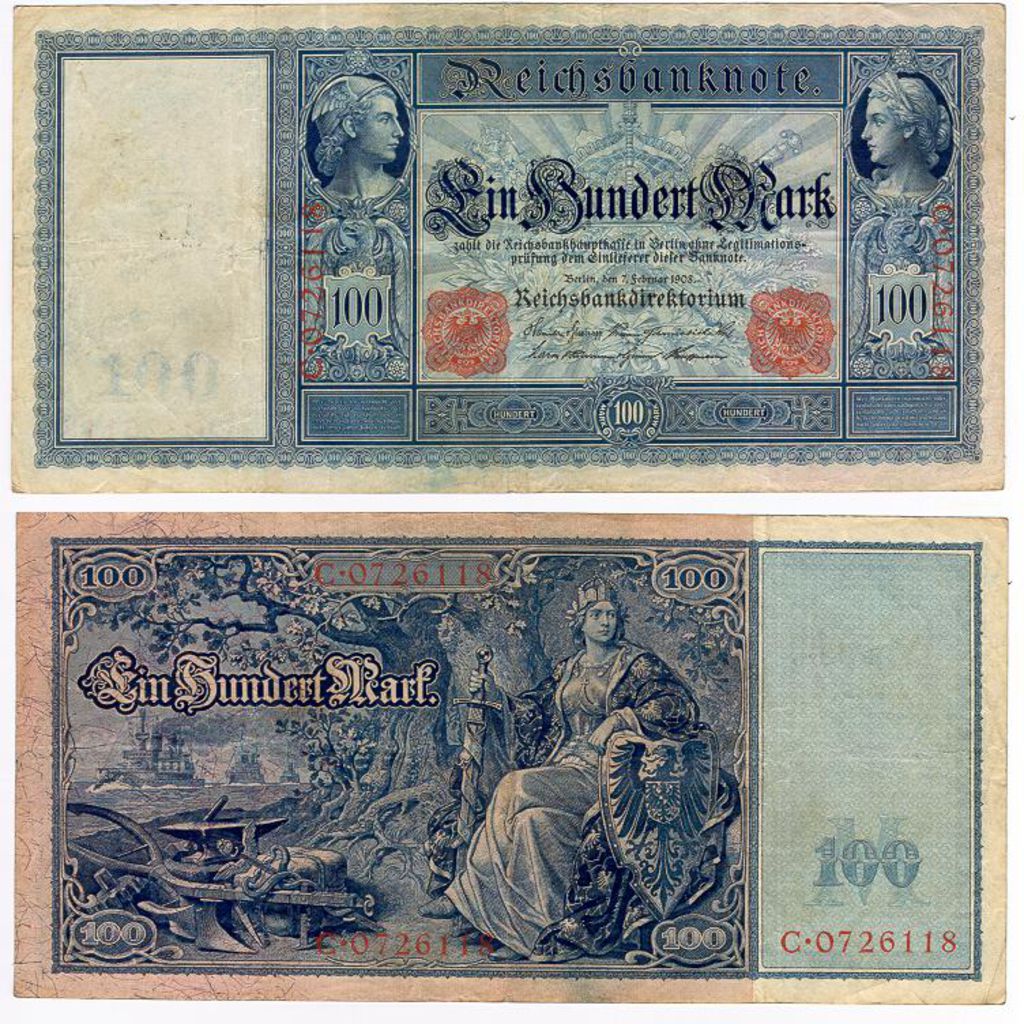 Zahlungsmittel: 100 Mark, 1908