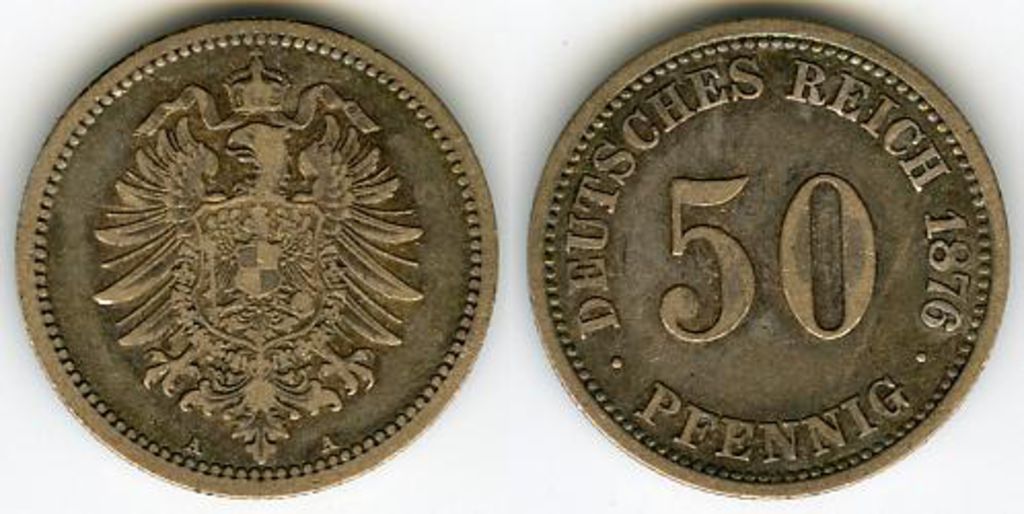 Zahlungsmittel: 50 Pfennig, 1876
