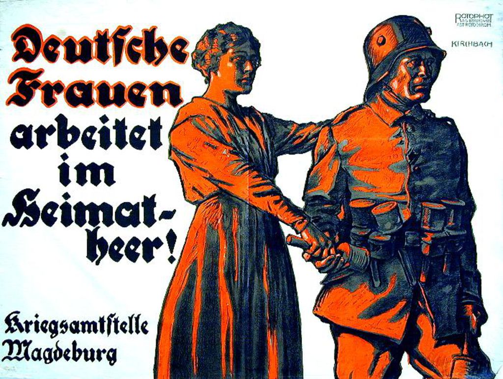 Plakat: Deutsche Frauen arbeitet im Heimatheer!, um 1917