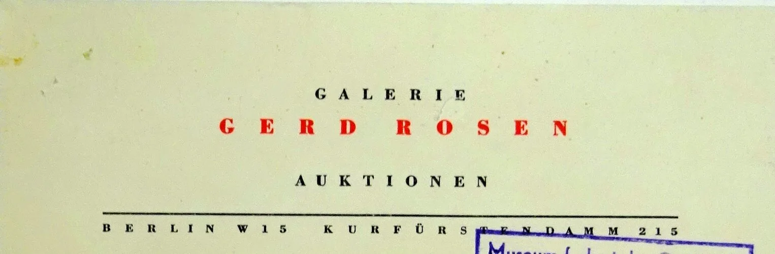Fig. 1 Letterhead of the Gerd Rosen Gallery from 1960, letter from the Gerd Rosen Gallery to the MfDG dated 28 December 1960, DHM-HArch MfDG/Rot/054, unpaginated