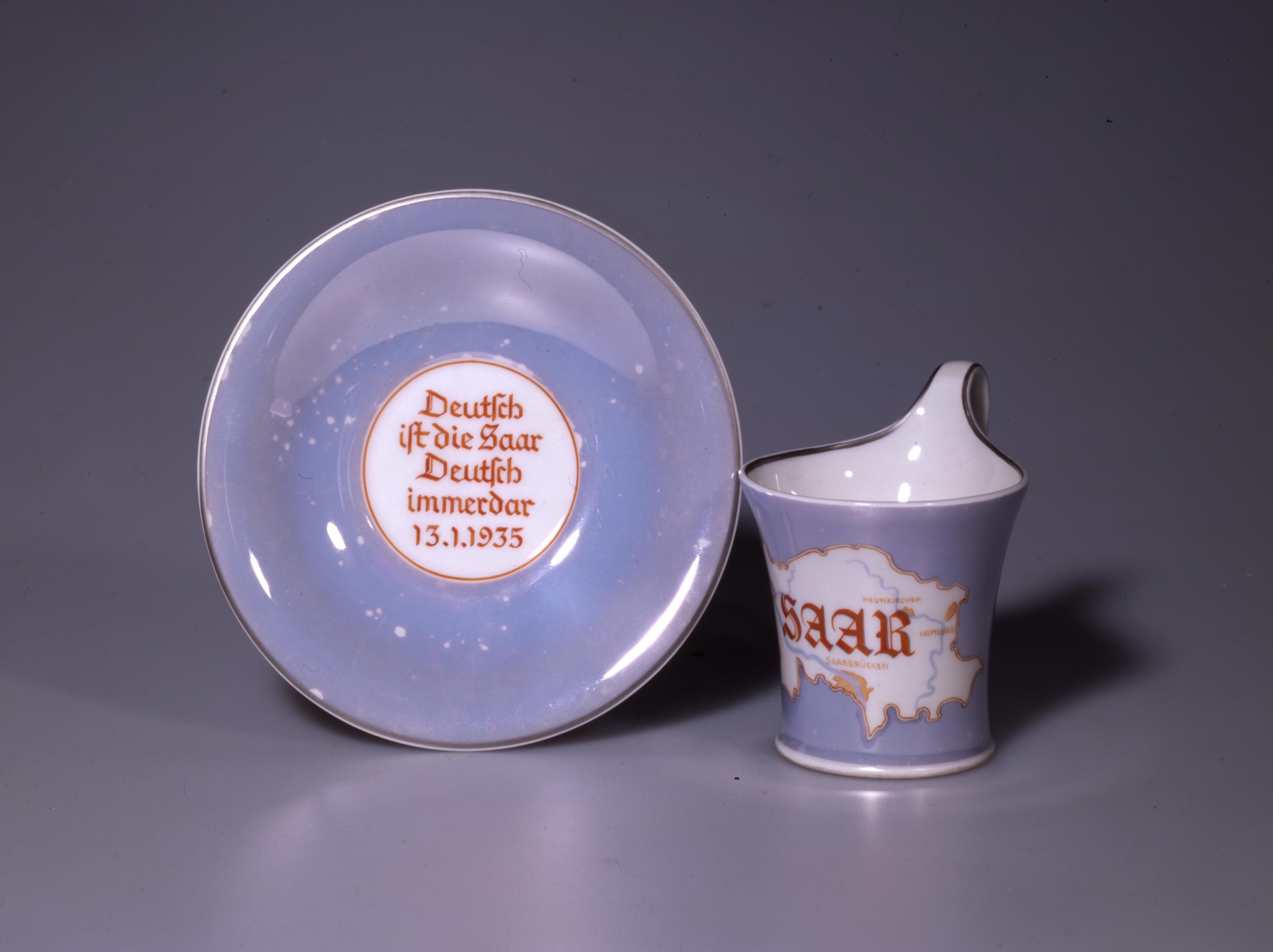 Sammeltasse zur Saarabstimmung, 1935