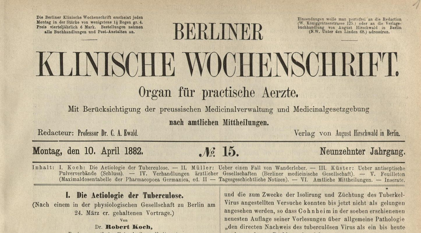 Zur Entdeckung des Tuberkuloseerregers durch Robert Koch