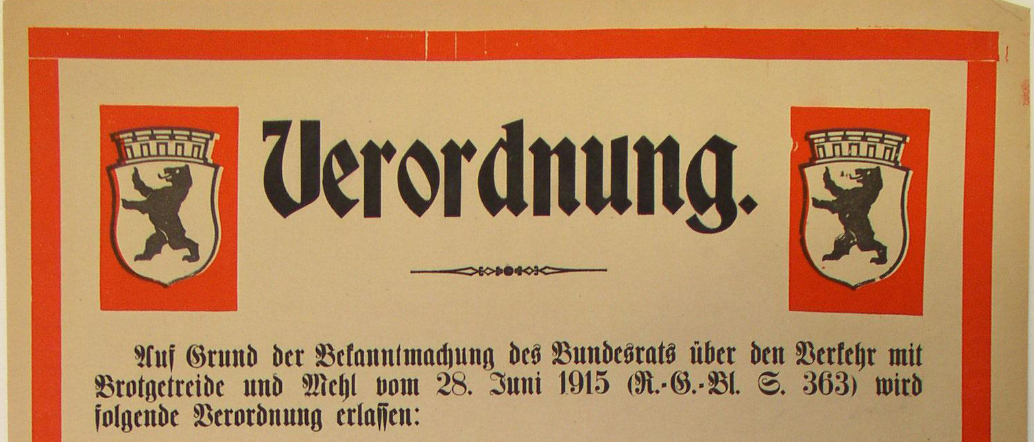 Verordnung über die Zuteilung von Brot und Mehl, 18. Juni 1917