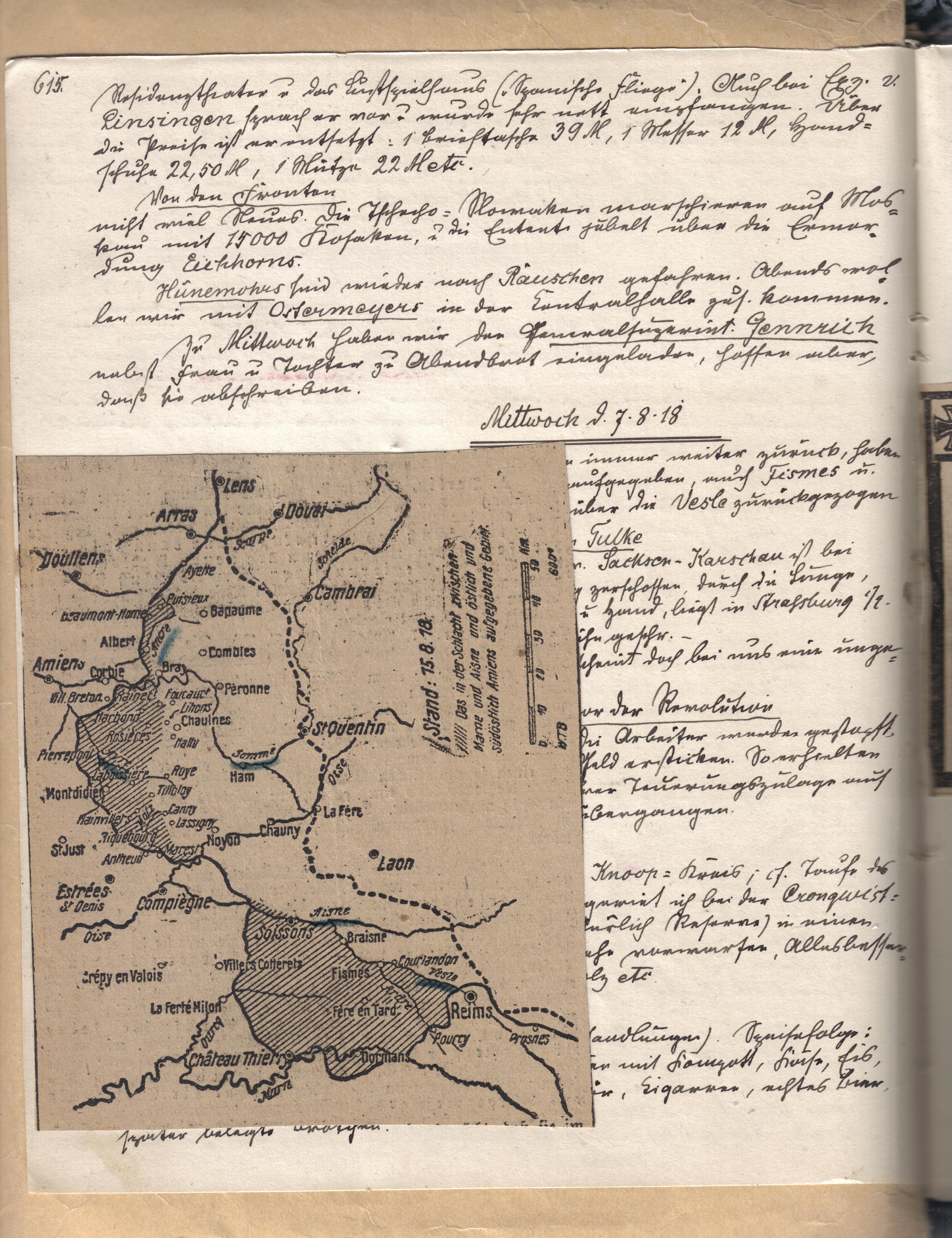 Seite aus dem Original-Tagebuch, 1918
