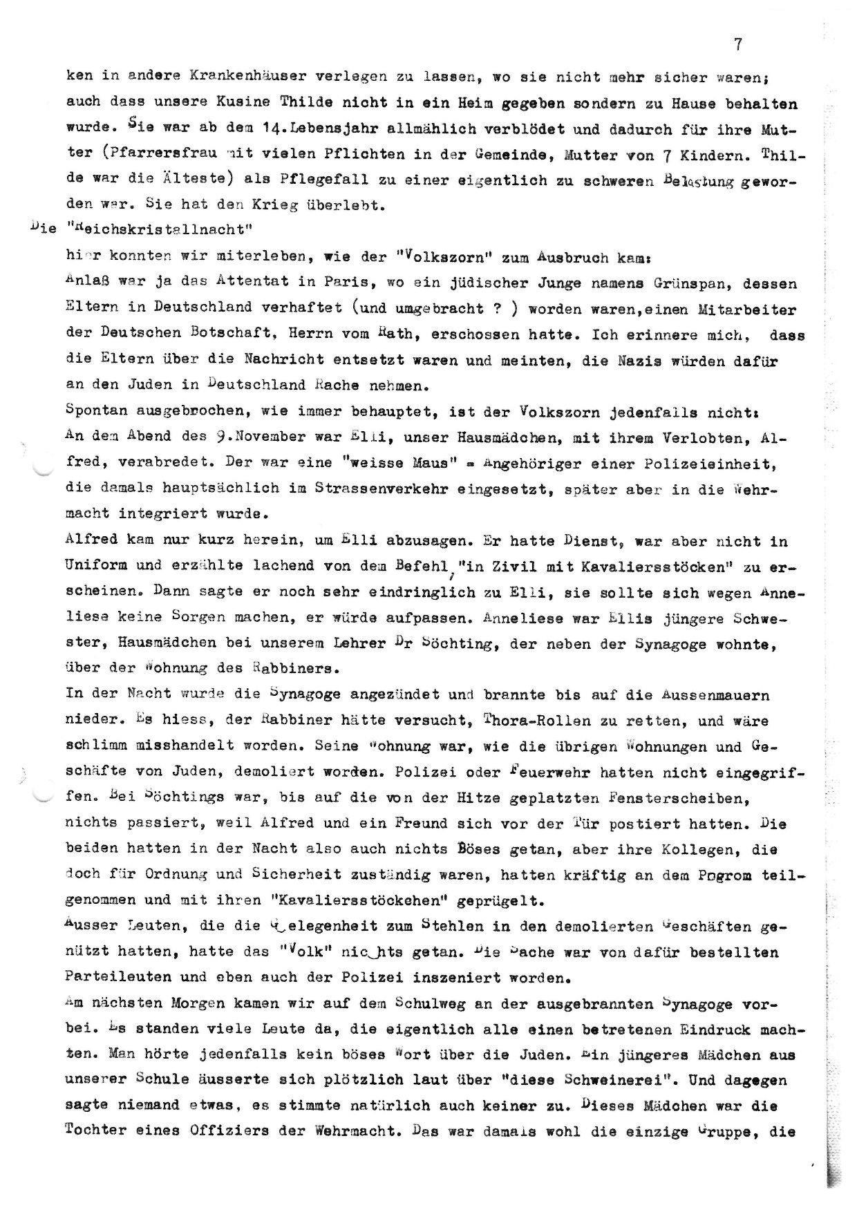 Auszug aus dem Zeitzeugenbericht von Cornelie Ziegler