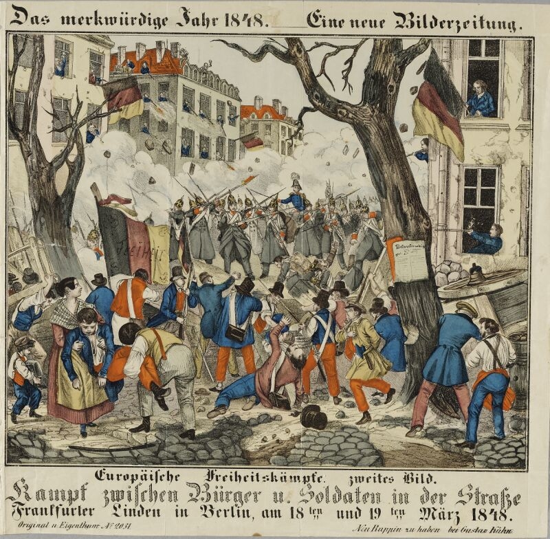 Neuruppiner Bilderbogen zur Revolution 1848 in Berlin
