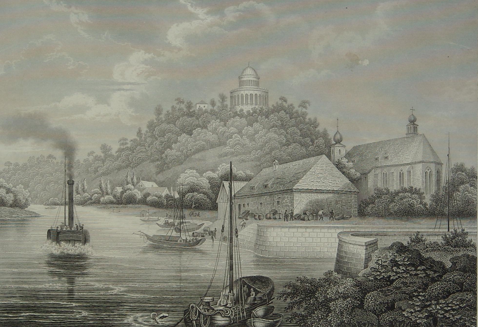 Kelheim - Die Befreiungshalle und die Mündung des im August 1846 eröffneten Donau-Main-Kanals