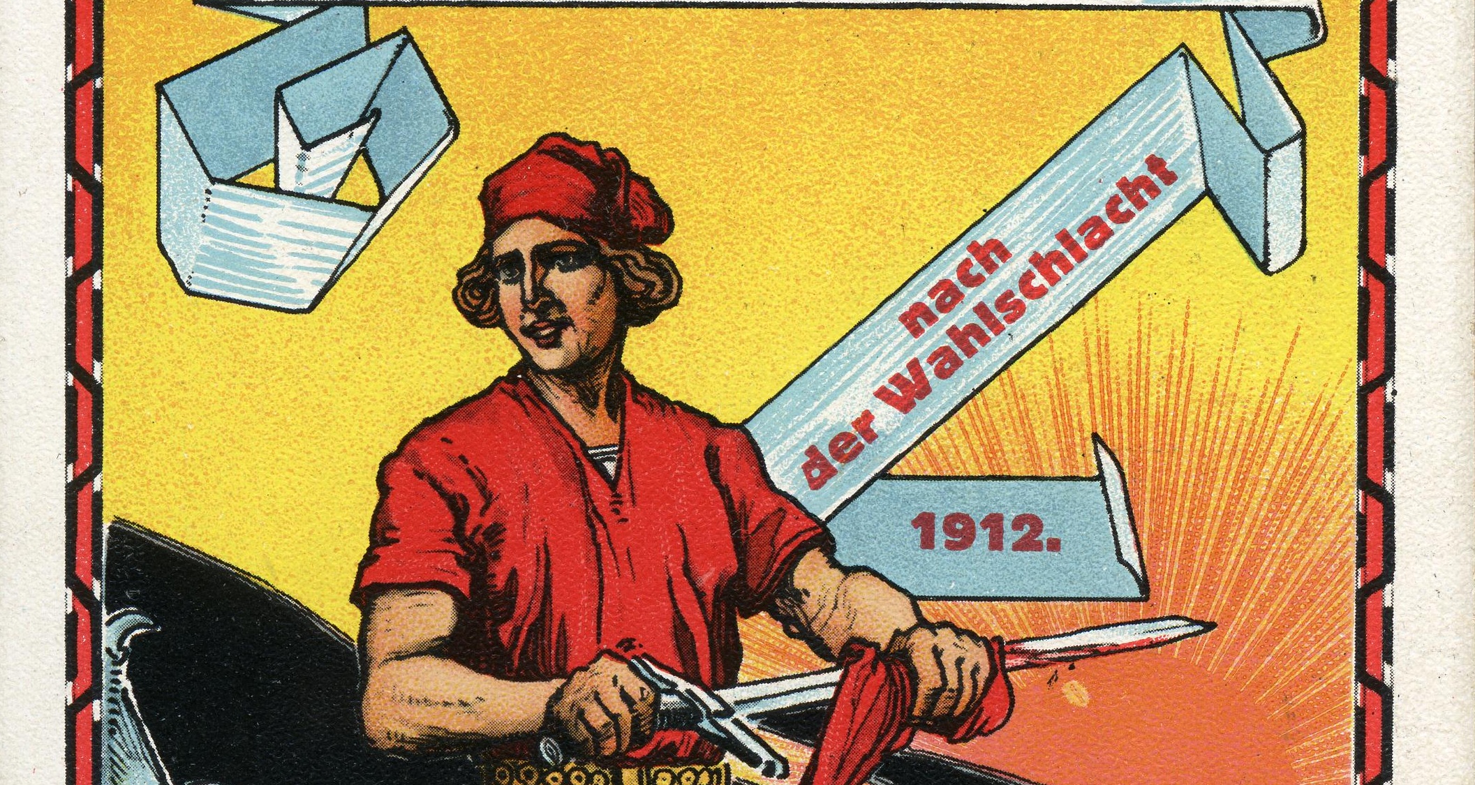 Postkarte der SPD zur Reichstagswahl 1912
