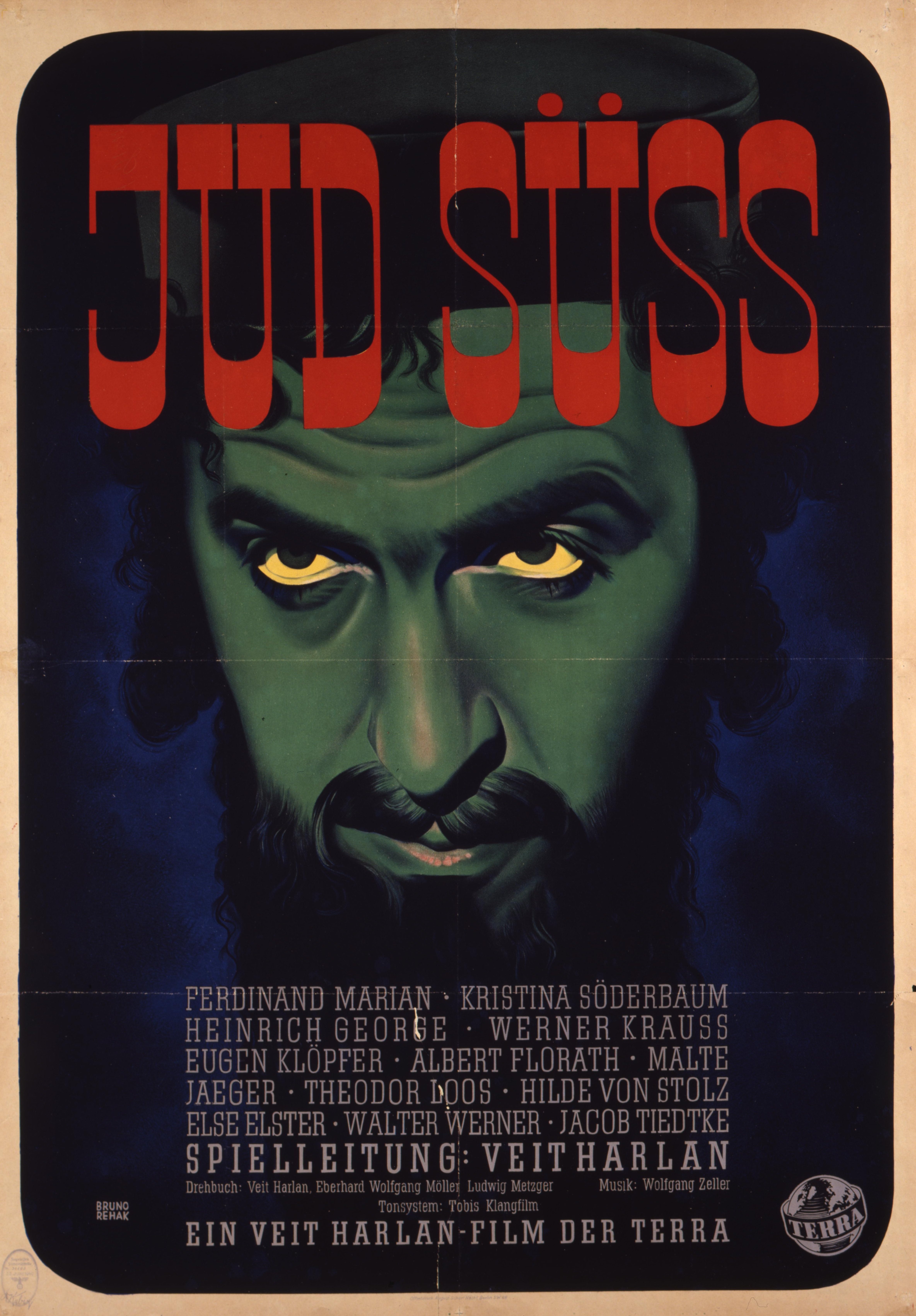 Filmplakat zu dem antisemitischen Hetzfilm "Jud Süß", 1940