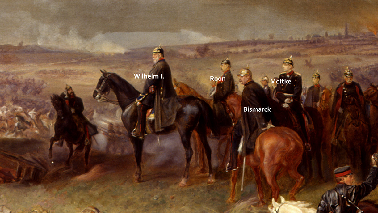 Georg Bleibtreu, "Die Schlacht bei Königgrätz", um 1869 - Detailansicht der Befehlshaber